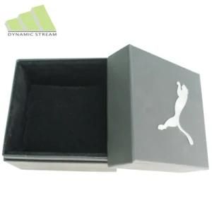 Black Matte Watch Box with Silver Foil Logo