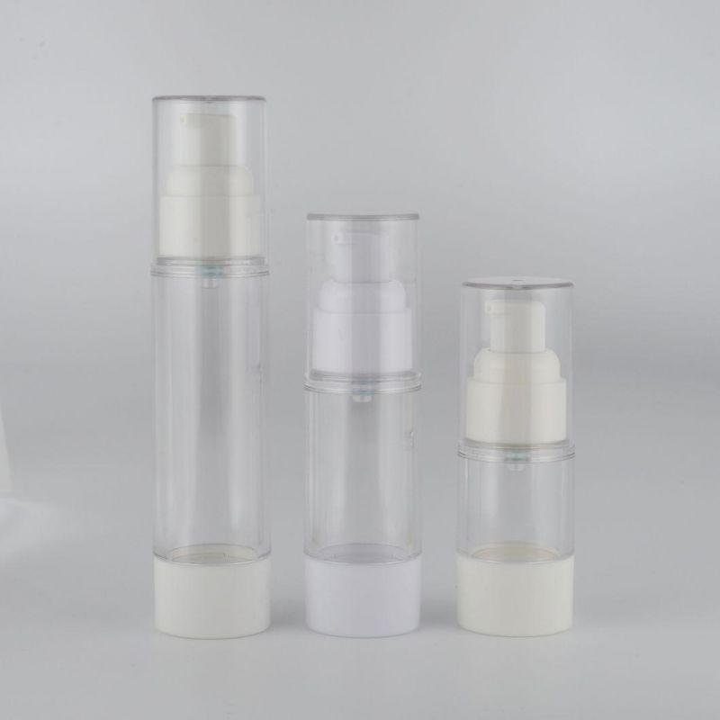 in Stock 15ml 30ml 50ml Mini Atomizer White Head Mist Airless Spray Bottle Packaging Cosmetic Airless Pump Bottle