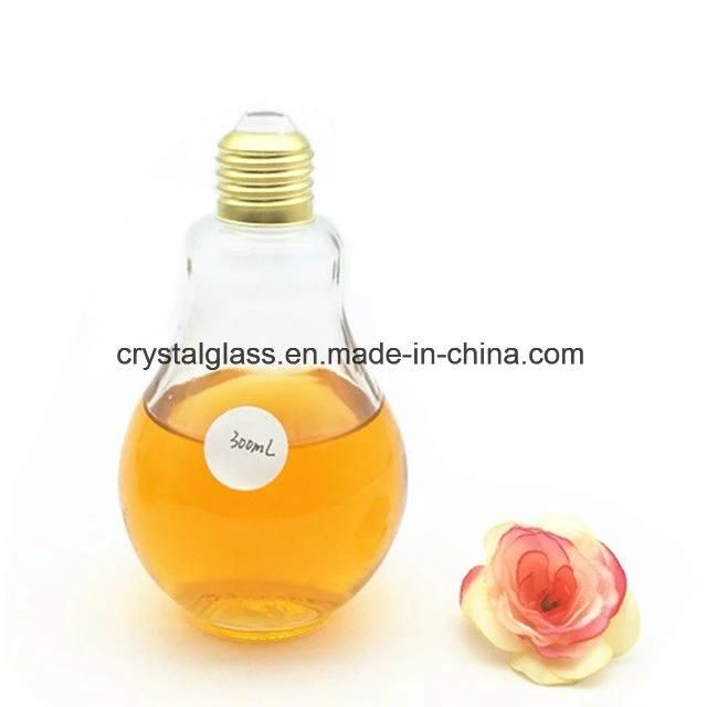 Round Light Bulb Beverage Glass Bottle