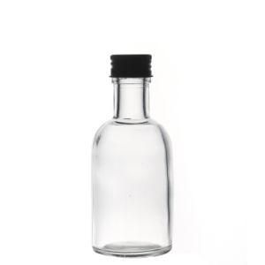 Wholesale Drink Packaging High Quality Spirit Round Clear Liquor Bottle with Lids