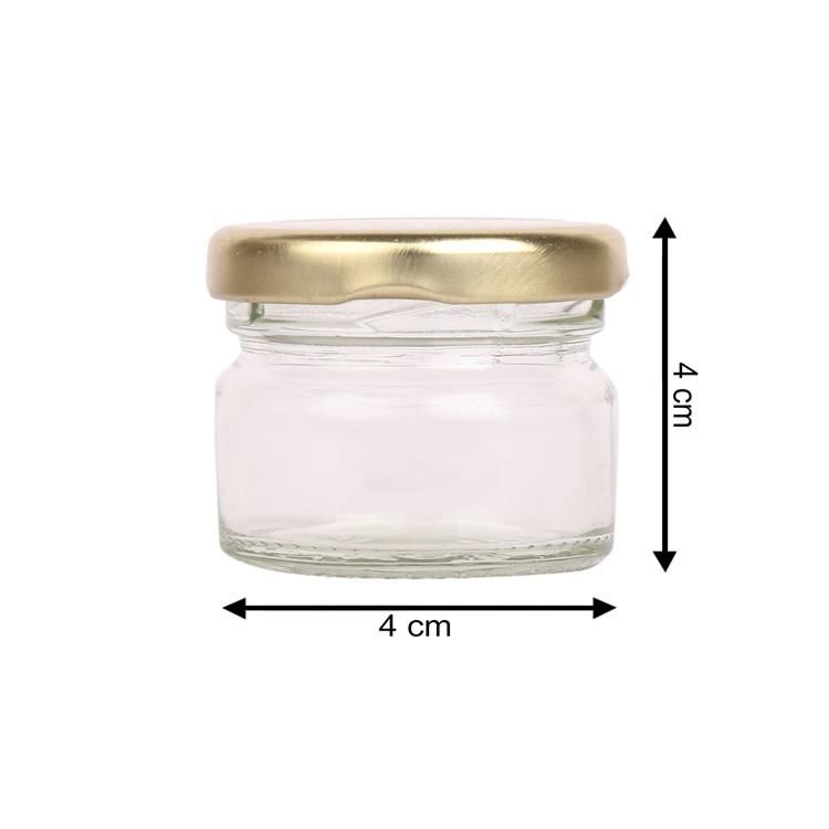 Mini Empty Round Clear Glass Honey Jam Container Jar with Sealing Lid 25ml 30ml