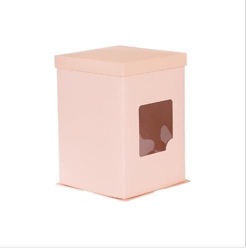 Three-in-One Baking Wedding Party Birthday Tall Cake Clear Window Paper Box Transparent PVC PP Pet Plastic Gift Packaging Cupcake Shaped Box Wholesale Custom