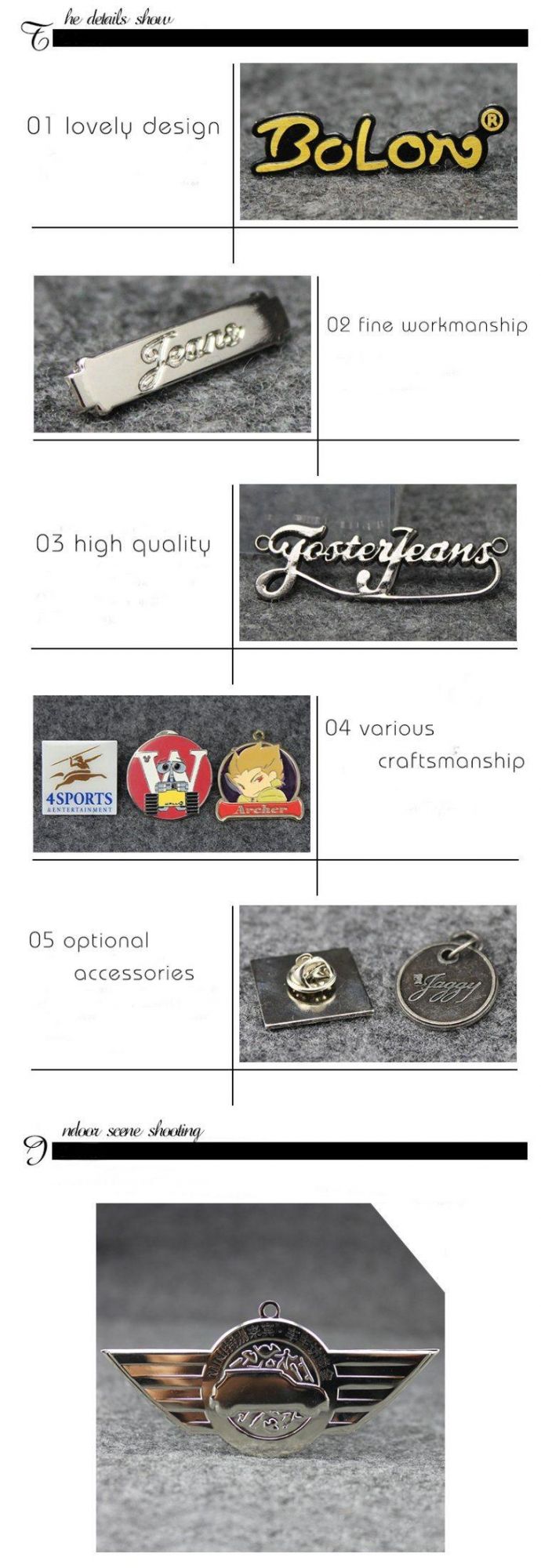 Customized Garment Metal Logo Label Jeans Metal Label