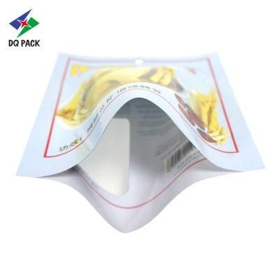 Dq Pack Custom Printed Mylar Bag Custom Logo Bag Three Sides Sealing Packaging Bag with Transparent Window for Ginseng Cordyceps Packaging