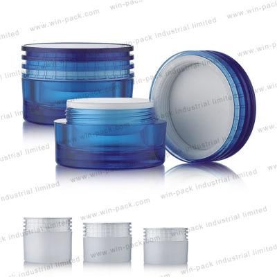 Winpack Best Selling Blue Square Acrylic Cream Jar for Skin Care Packing in High Quality