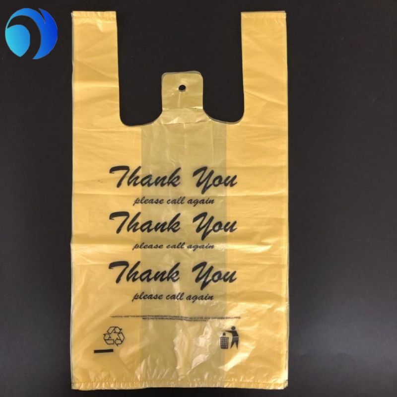 PLA Pbat Cornstarch HDPE LDPE Polyethylene Biodegradable Compost Plastic Custom Printing Recycled Materials Vest Supermarket Packaging Shopping T-Shirt Bags