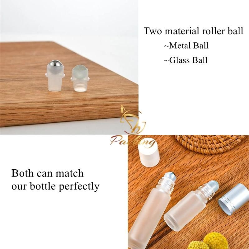 Transparent/Amber/Frosted/Frosted Amber Lip Glass Bottles 10ml with Bamboo Color Cap