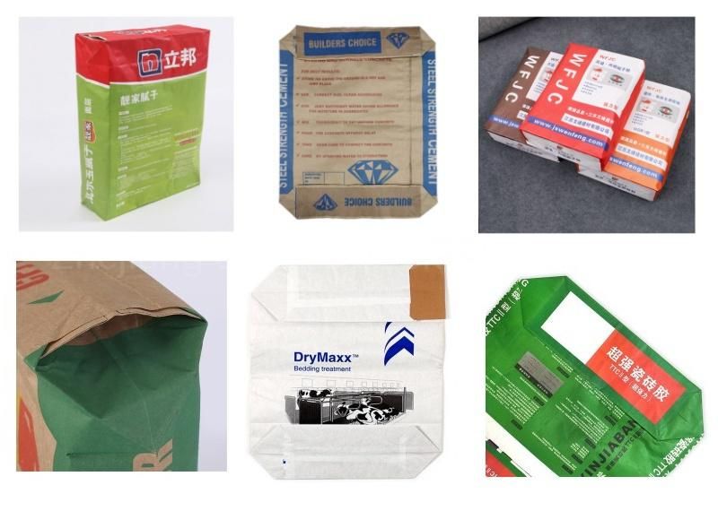 ISO 9001 SGS Certificated Multi Layer White / Brown / Yellow Kraft Paper Chemical Cement Packaging / Packing Industrial Square Bottom Valve Pasted Bag