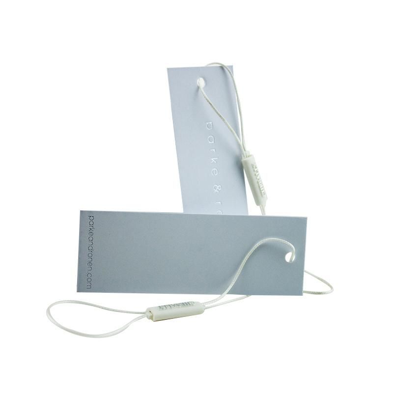 Silver Foil Stamp FSC Certificate Recycle White Paper Hang Tag with String