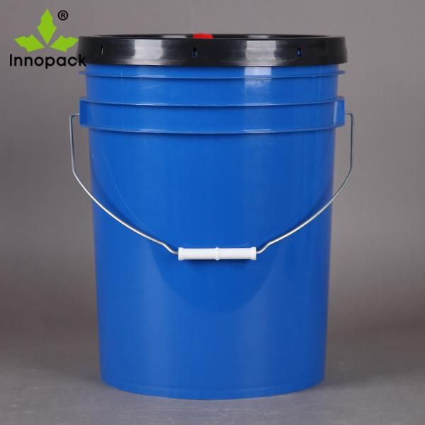 Wholesal Food Grade 20 Liter 5 Gallon White Blue Plastic Bucket with Lid