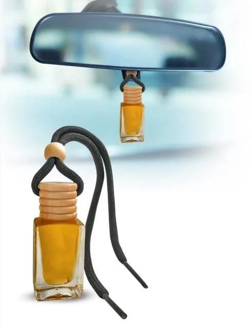 10ml Car Hanging Perfume Glass Diffuser Bottle with Wooden Caps