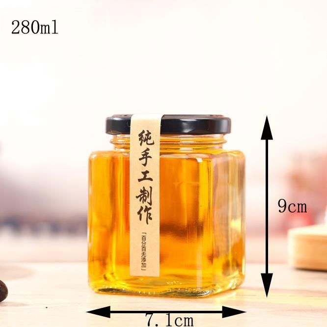 Unique Different Sizes Square Glass 200ml Honey Jars