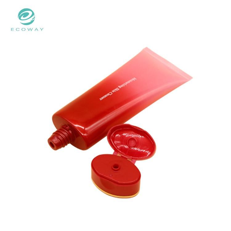 High Quality Face Wash Tube Containers Soft Cosmetics Packaging Flat Tube with Flip Cap