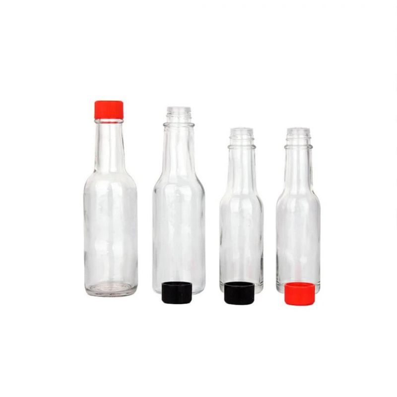 150ml Ketchup Hot Sauce Chili Sauce Woozy Glass Bottles with Plastic Lid