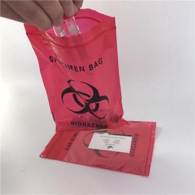 Hot Selling Vacuum Specimen Bags Zipper Biohazard Bags Factory Custom PE Plastic Packaging Bag