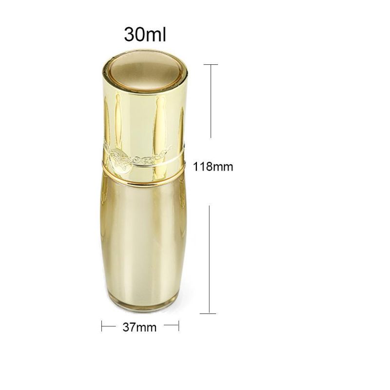 in Stock 30ml Gold Lotion Pump Bottle for Skin Care