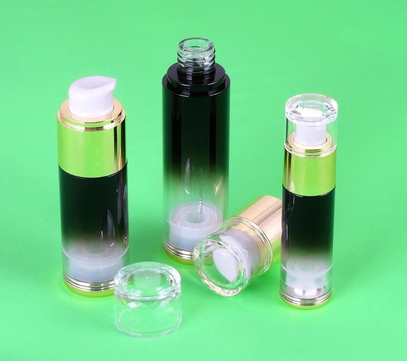 High Quality 15ml 30ml 50ml Empty Black Plastic Cosmetic Lotion Serum Bottle Sets