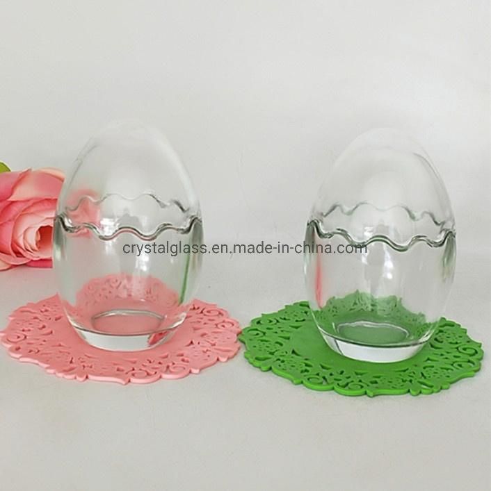 Top Grade Thicken Empty Clear Eggshell Shape Glass Pudding Bottle Pudding Jar 100/200ml