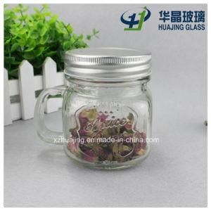 200ml 6oz Square Drinking Candy Glass Mason Jar with Handle