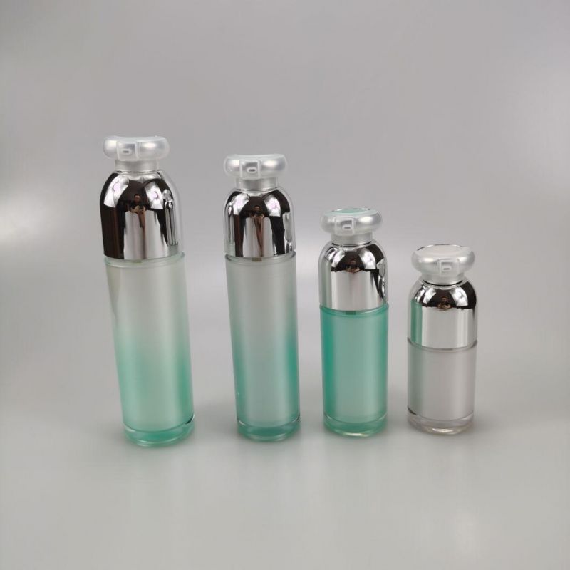 15ml 30ml 50ml 100ml Green Acrylic Airless Emulsion Bottle Vacuum Foundation Bottle Essence Bottle for Cream Serum