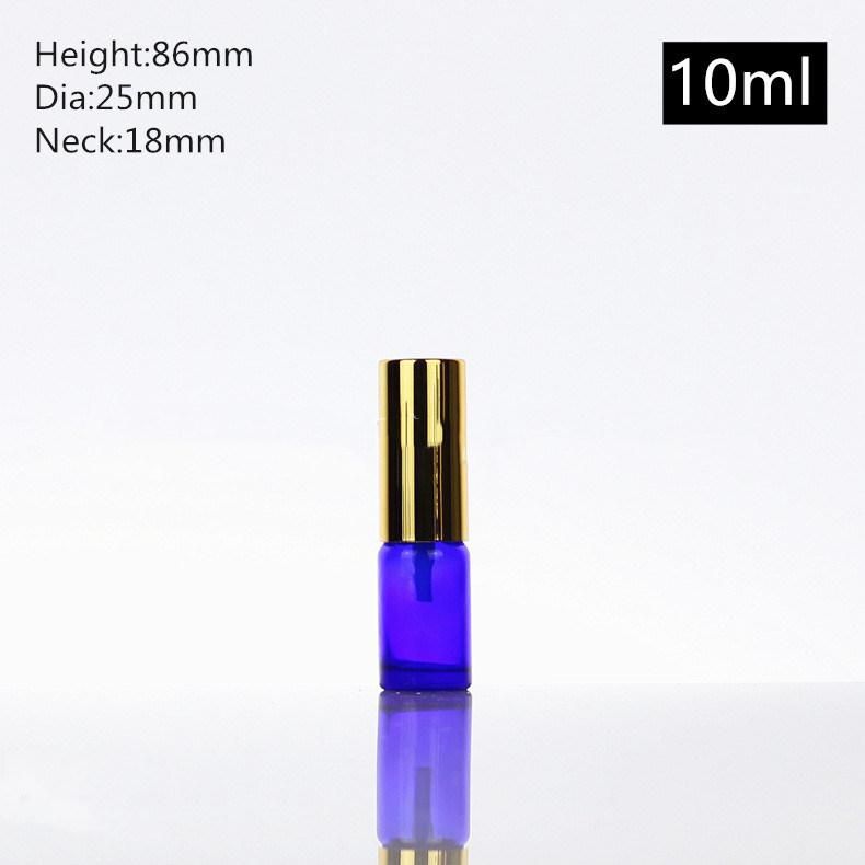 10ml Blue Glass Bottle with Aluminum Spray Cap/Cover/Lid