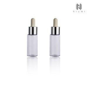 15ml Glass Tube Bottle Clear Light Purple Glass Essential Oil Dropper Serum Bottle with Aluminum Dropper