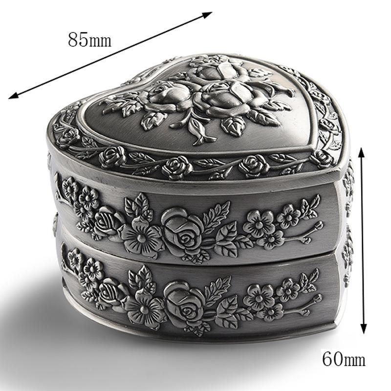 Luxury Handmade Custom Heart Shaped Russian European Style Zinc Alloy Metal Jewelry Accessories Gift Box