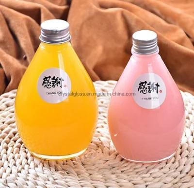 200ml 350ml 500ml Simple Glass Water&Milk&Beverage Bottle with Aluminium Lis