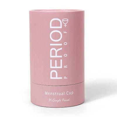 Firstsail Pink Silicone Menstrual Cup Packaging Round Cardboard Paper Tubes Gift Box with Clear PVC Window