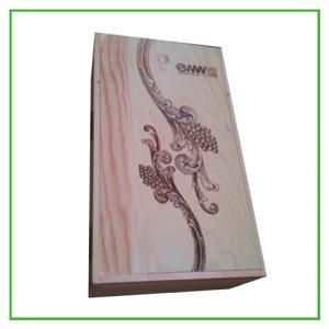 Chinese Traditional Decorative Wooden Wine Box for 2 Bottles