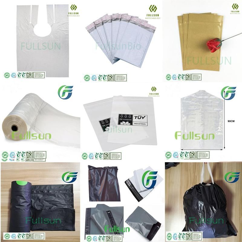 Corn Starch PLA Pbat Compostable Drawstring Garbage Trash Pet Waste Food Printing T-Shirt Vest Biodegradable Plastic Shopping Bags