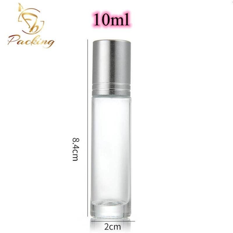 Transparent/Amber/Frosted/Frosted Amber Lip Glass Bottles 10ml with Bamboo Color Cap