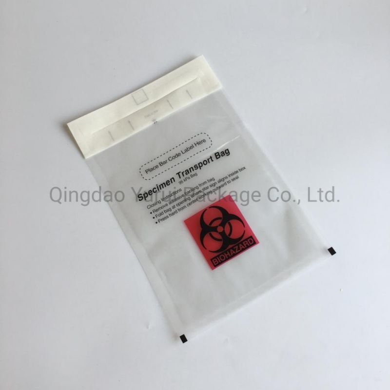 Factory 3 Wall 95kpa Biohazard Specimen Bag with Pouch for Laboratory