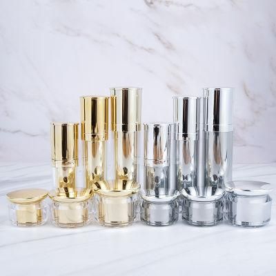 in Stock 20g 30g 50g Gold Silver Fancy Cosmetic Packaging Empty Acrylic Plastic Skincare Cream Jar