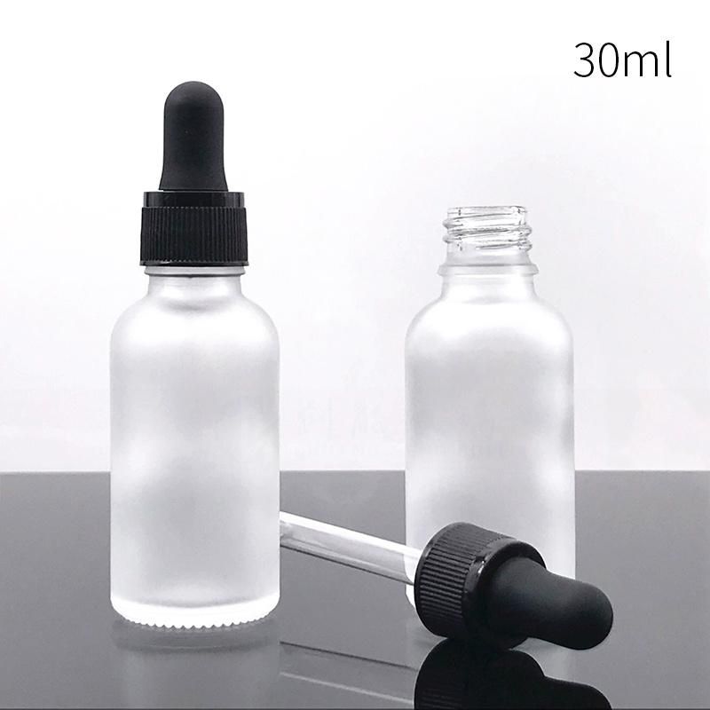 Empty Lip Gloss Tubes Frosted Dropper Amber Glass Aromatherapy Liquid for Essential Massage Oil Pipette Refillable Bottles