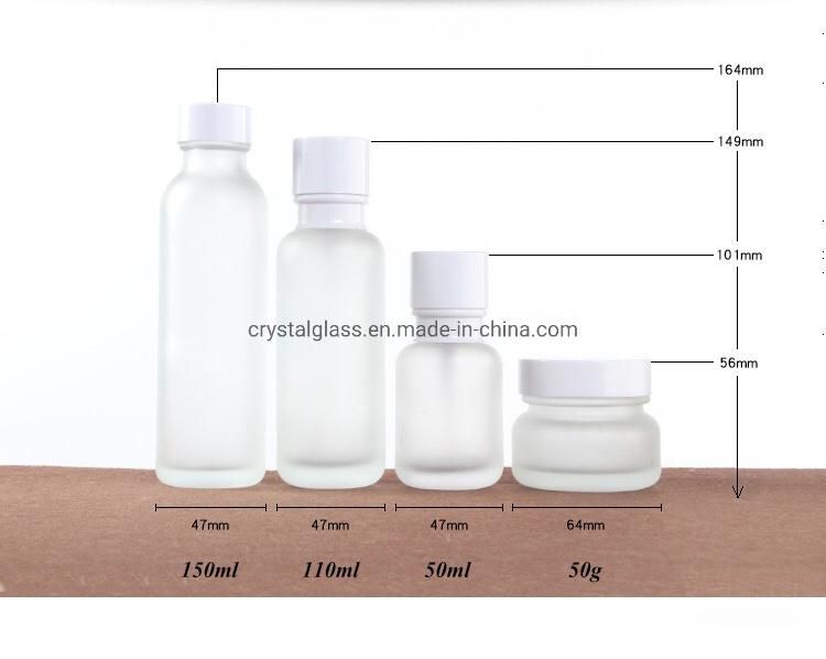 50ml 110ml 150ml White Glass Cosmetic Bottle for Body Lotion