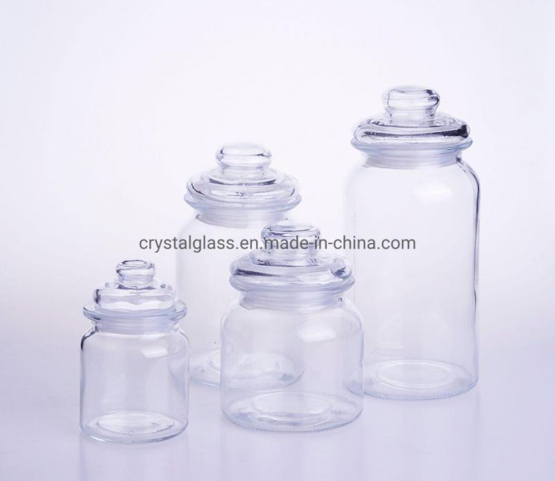 250ml/600ml/800ml/1300ml Top Food Grade Kitchen Cans Use Big Glass Storage Jar Custom