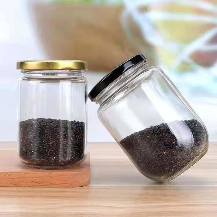 250ml 350ml 500ml Round Empty Jam Honey Pickle Spices Glass Jar Glass Container