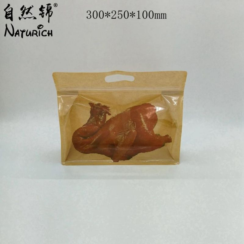 Microwavable Stand up with Handle Roast Chicken Packaging Mylar Bag