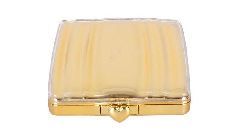 Low MOQ Luxury Golden Empty Square Compact Powder Case for Compact Packaging