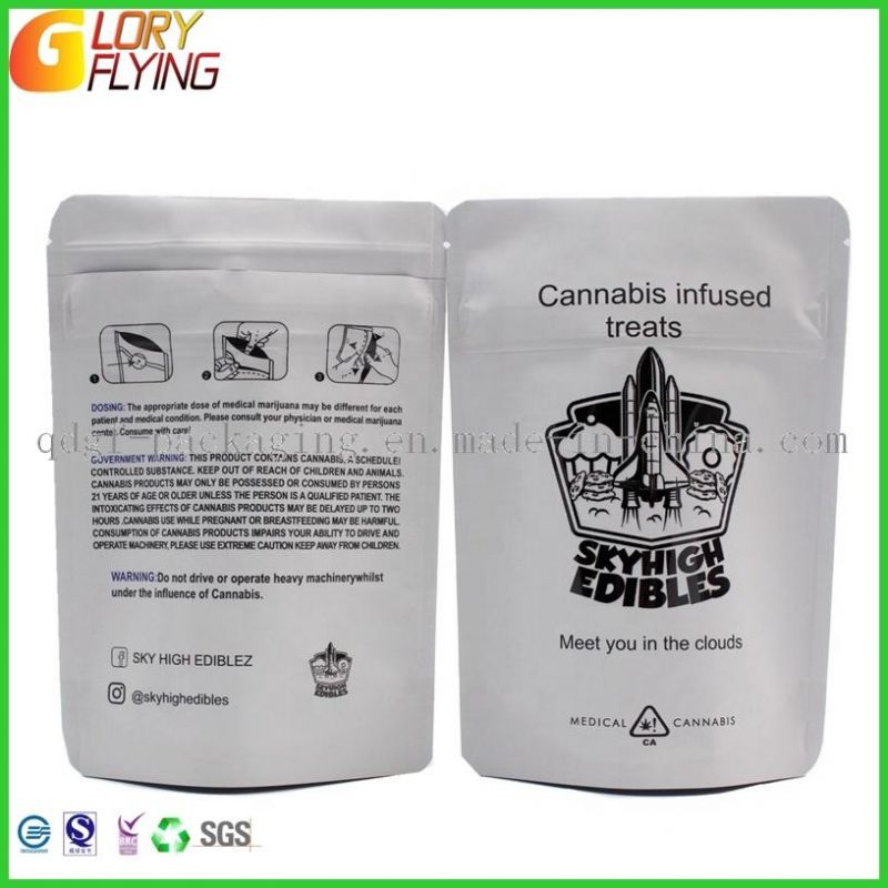 California-Mylar Plastic Bag Childproof Packaging with Double Zipper