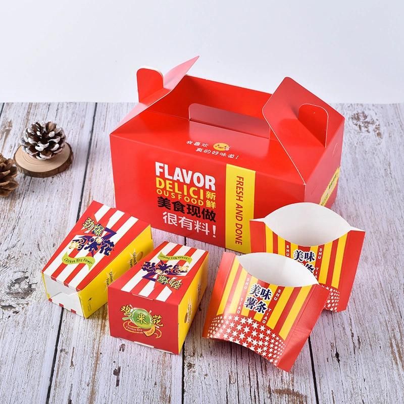 Take Away Food Packaging Boxes French Fries Fried Chicken Packing Box Nuggets Paper French Fries Box