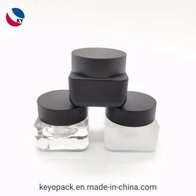 Hot Sale 15ml 15g Cosmetic Face Cream Square Glass Jar