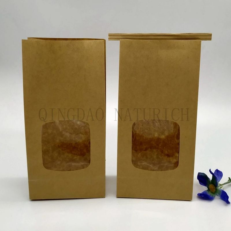 Environmental Protection Recyclable Bakery Packing Kraft Paper Bread Bag