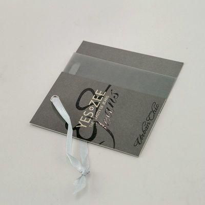 Black Foil Gray Color Logo 700GSM Paper Hangtag