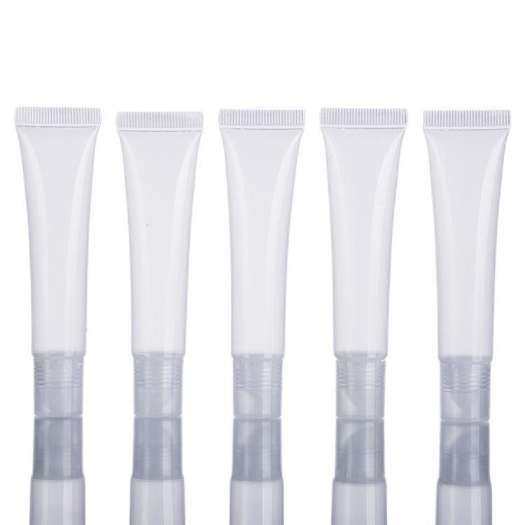 15ml Clear Lip Gloss Tube Soft Plastic Packaging Matte Screw Cap