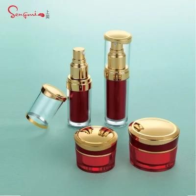 Hot Sale professional 20ml 30ml Round Shape Luxury Cosmetics Cream Empty Acrylic Bottle Acrylic Cream Bottle for Packaging