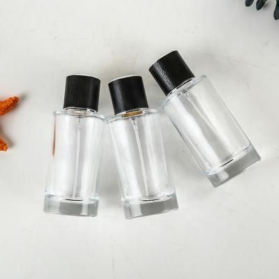 50ml Round Empty Glass Perfume Bottle with Black Lid