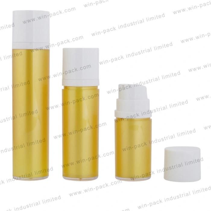 Winpack Manufacturer Sell Shiny Gold Lotion 30ml Airless Bottle for Cosmetic