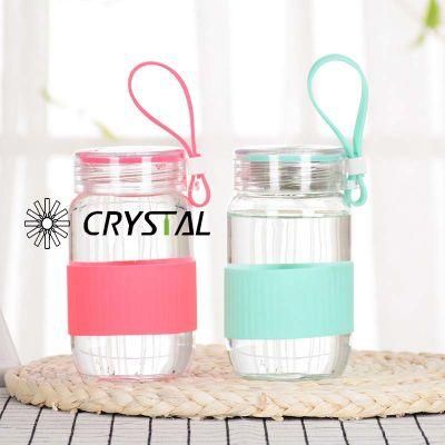 300 Ml Gift Water Glass Bottle with Lifting Handle